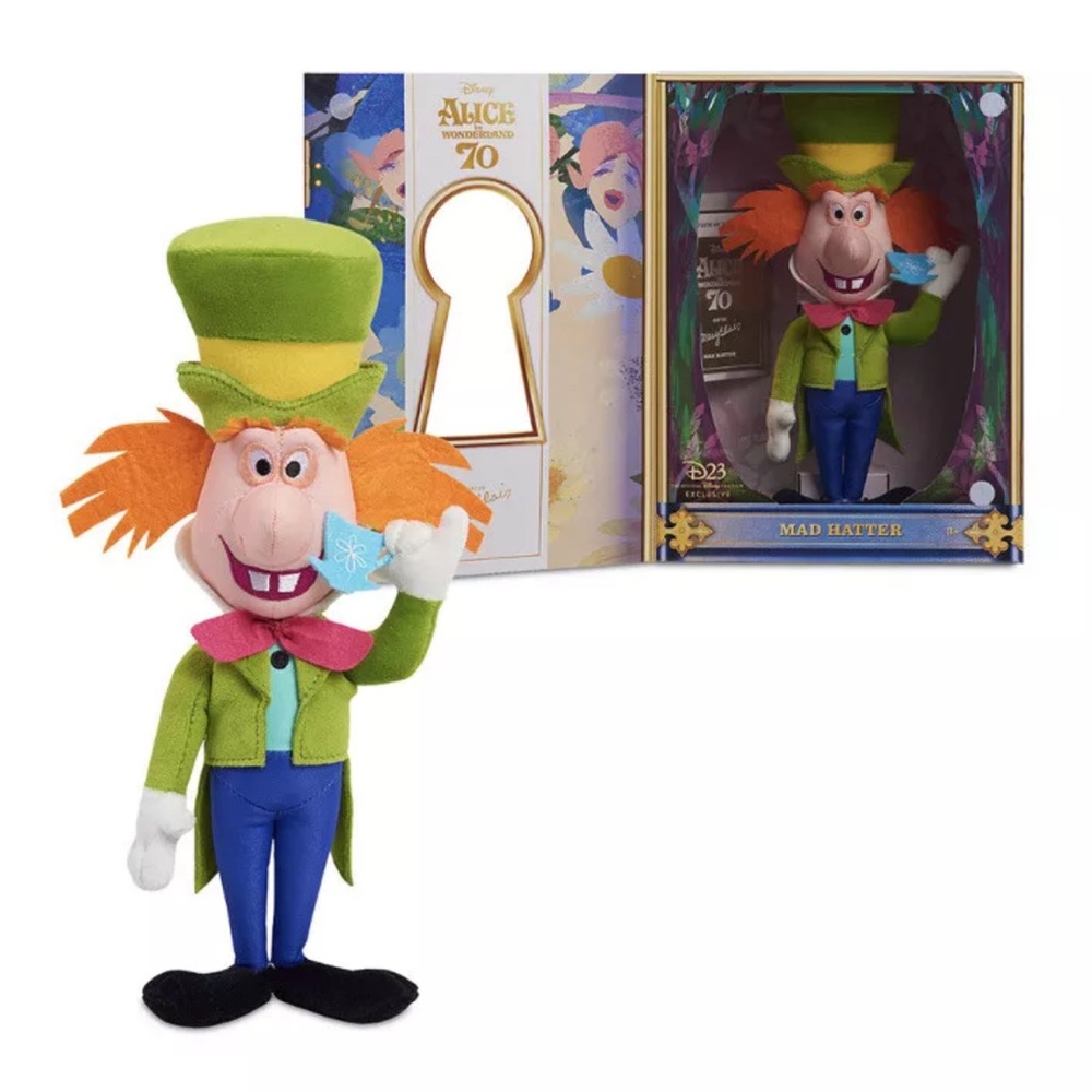 Disney D23 Exclusive Alice in Wonderland 70 Art by Mary Blair Mad Hatter Plush